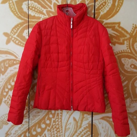 SOLD-POSTCARD Genuine Red Down Ski Jacket - Size 4 - Picture 1 of 8